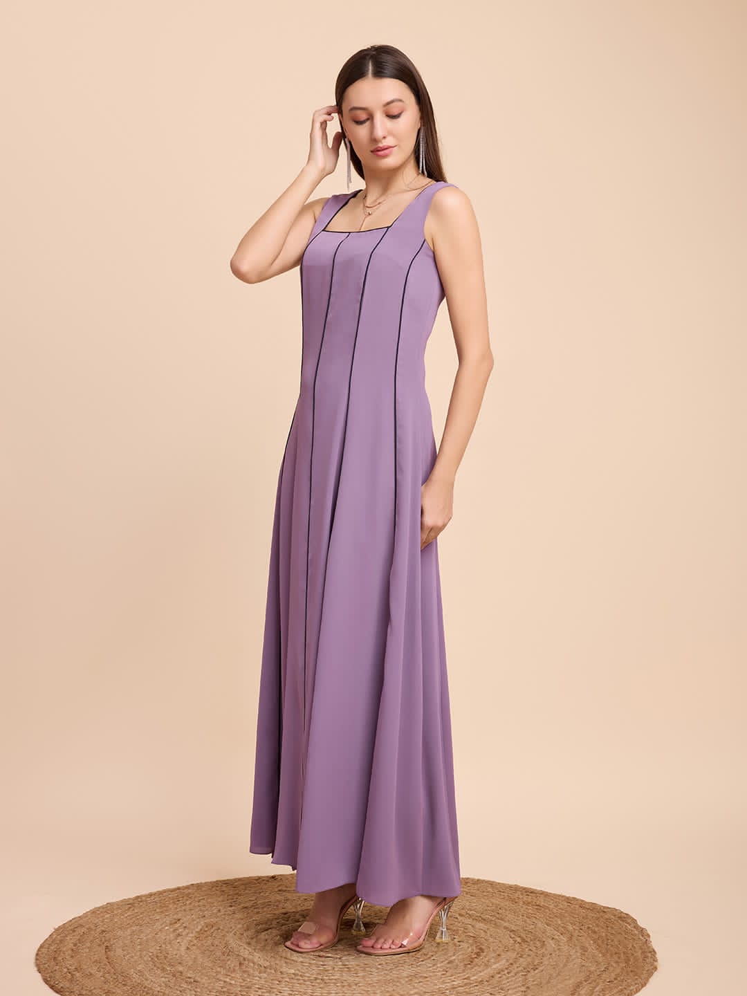 Round Neck Flare Dress